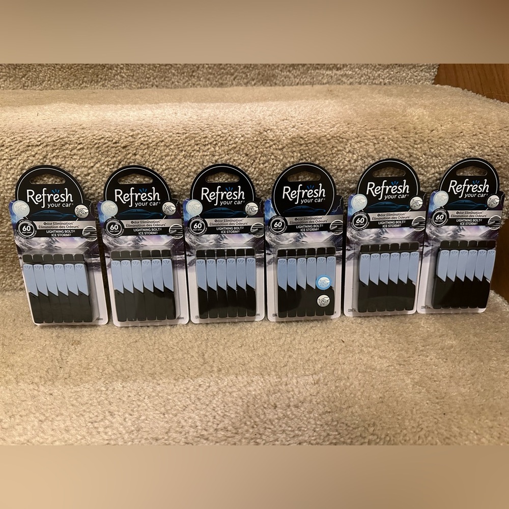 Refresh Car Air Freshener Odor Eliminator Vent Sticks Lightning Bolt & Ice Storm